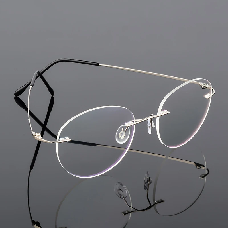 

Round Rimless Titanium Alloy Ultralight Eye Glasses Spectacle Design Glass Optical Frames Eyewear Eyeglasses Frames