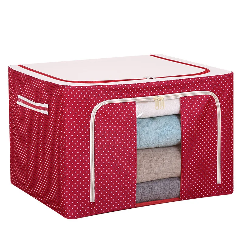 

Oxford Quilt Blanket Foldable Storage Bag Large Zipper Clothes Organizer Steel Frame Storage Bag, Picture