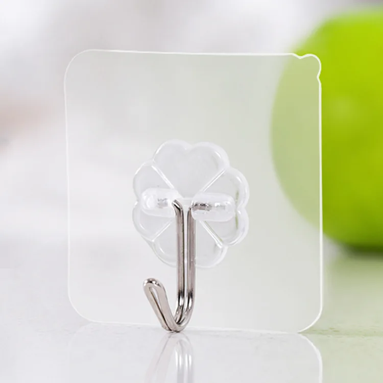 

Bathroom Kitchen Removable Transparent Wall Hook Heavy Duty Adhesive Hook