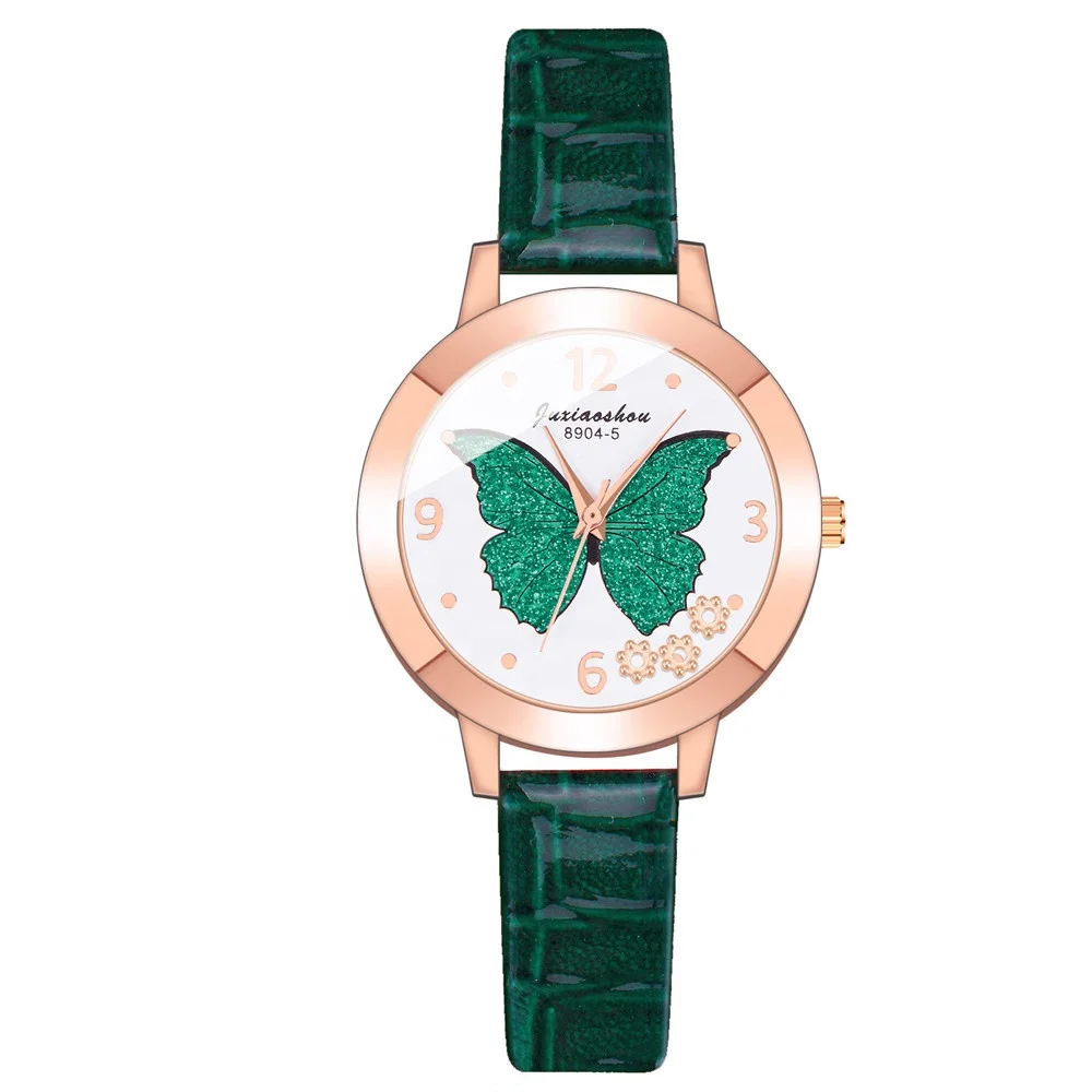 

Latest LW582 Creative Butterfly Dial China Watches OEM Leather Band Colorful Watch For Women