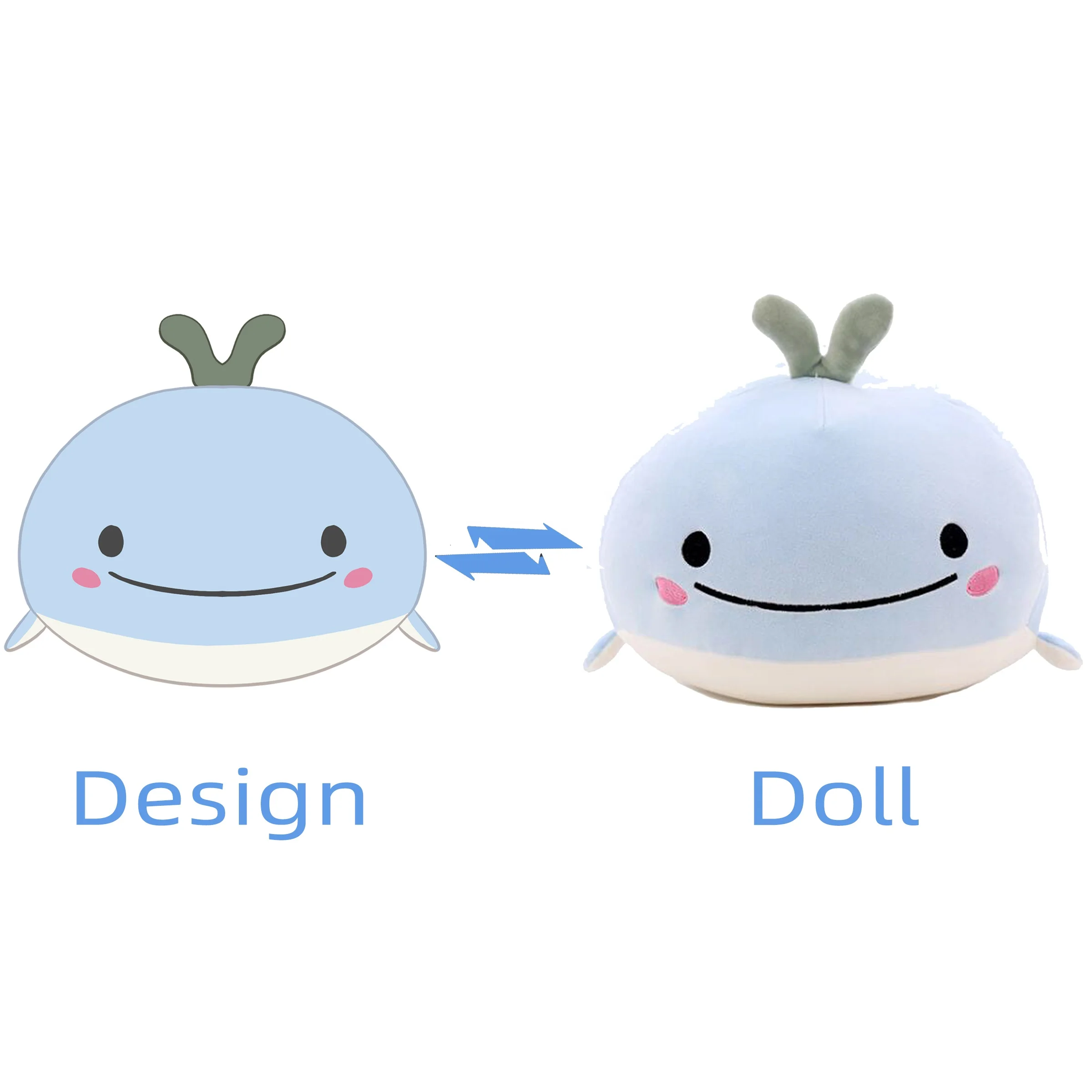 

Adorable Custom Stuffed Animal Plushies Whale Custom Made Plush Animal Toy Personalizable Animal Artwork Customization Mascot