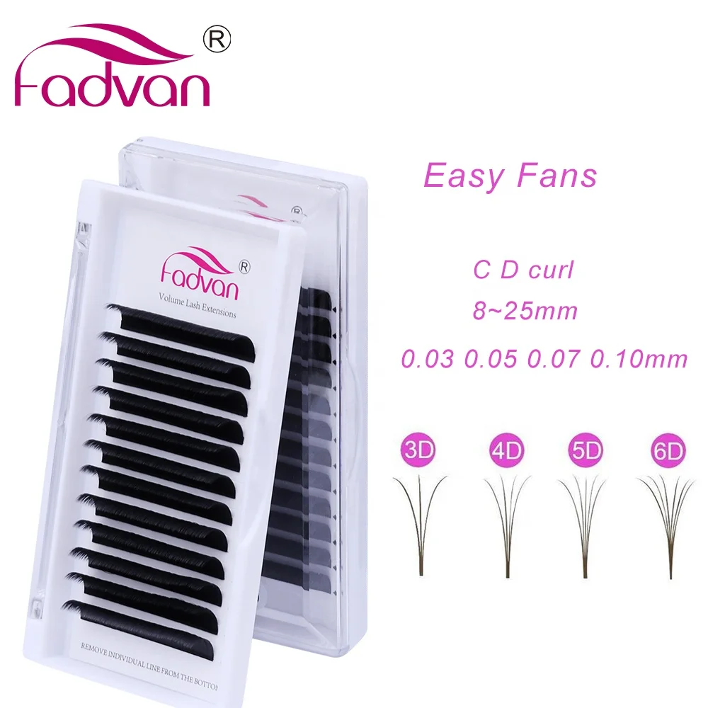 

Fadvan Auto Blooming Easy Fanning Eyelash Extension Private Label Easy Fan Volume Extensions Butterfly False Eyelash Packaging