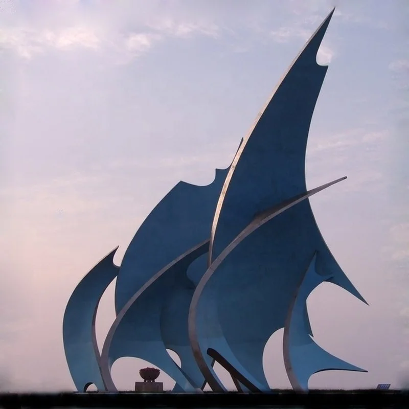 大型城市装饰帆船不锈钢户外雕塑