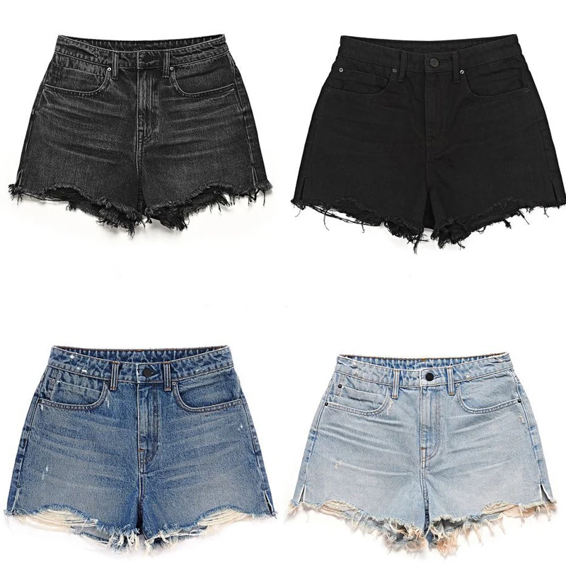 

Women's Denim Shorts Classic Vintage High Waist Wide Leg Female Multicolor Casual Summer Ladies Womens Shorts Jeans