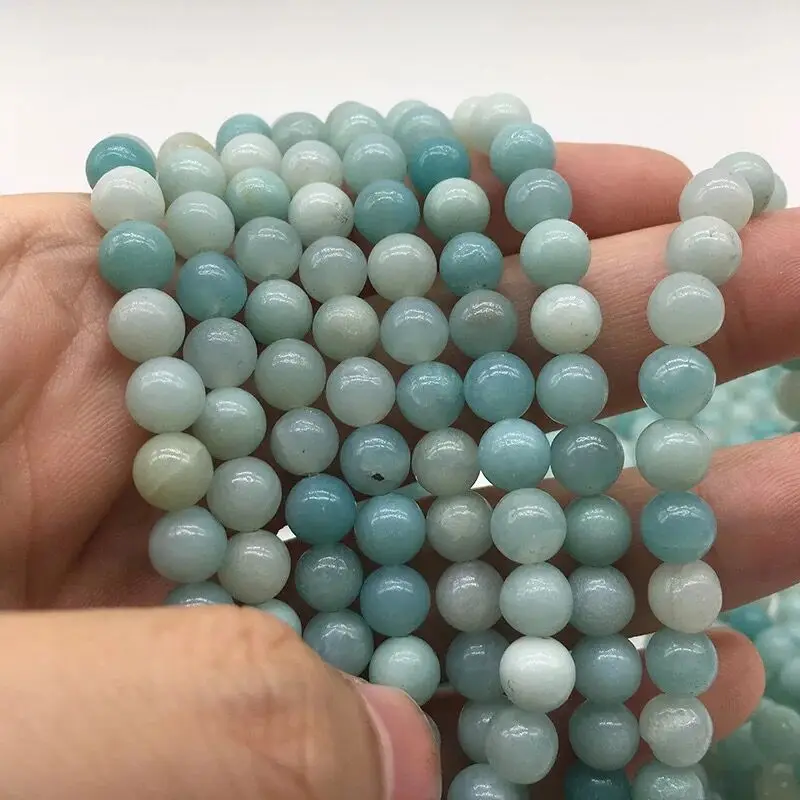 

Wholesale price natural gemstone loose bead round beads 6mm 8mm 10mm green amazonite stone bead for jewelry making