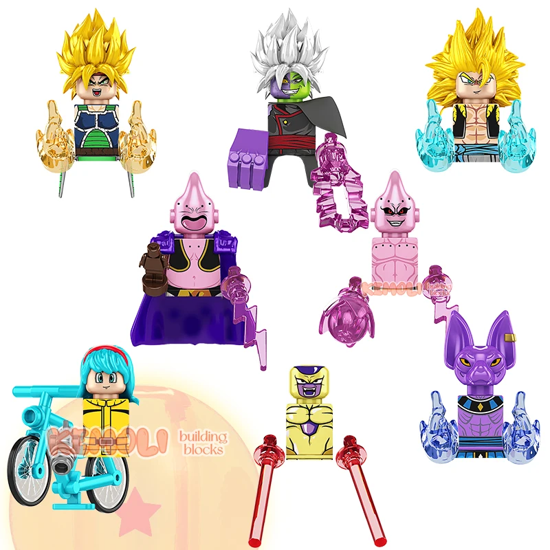 

KF6193 DBZ Japanese Anime Dragon Son Goku Zamasu Frieza Birusu Gotenks Broli Ball Mini Assembled Building Block Figure Kids Toy