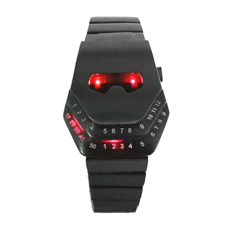 

Glasses Snake Head Designer Steel Strap Hot Sale RED/BLUE LED Relojes Fashion Mens Military Watches