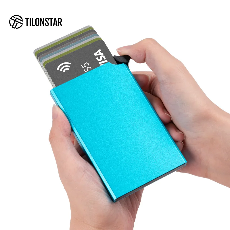 

TILONSTAR Aluminum Minimalist Wallet Men's Small Wallet Metal Card Holder