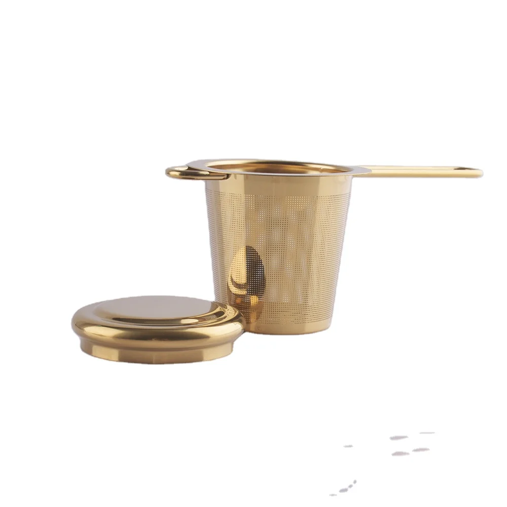 

factory wholesale stainless steel golden tea strainer for making tea household tea filter infuser
