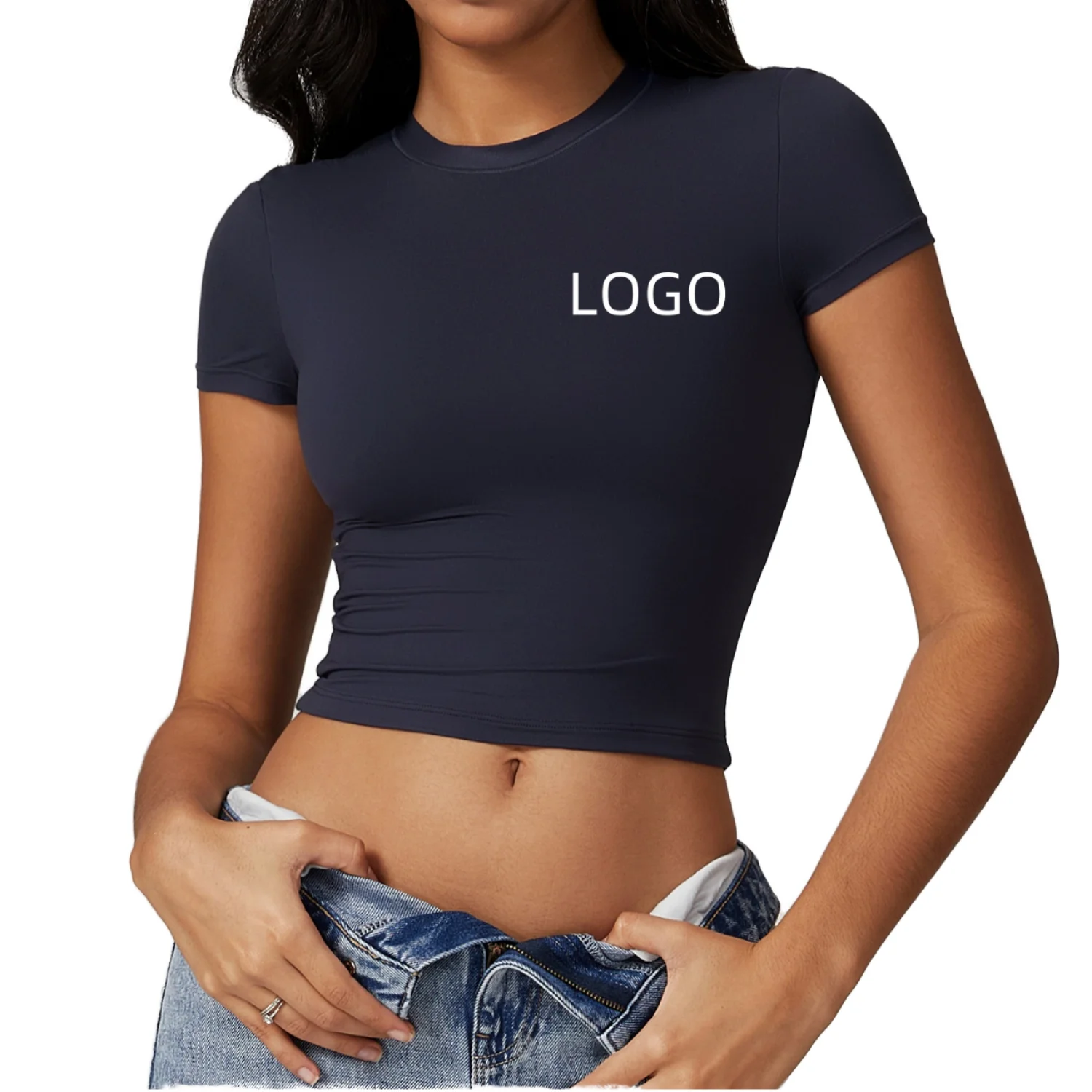 PASUXI Women's Short Sleeve Yoga Tops Custom Wholesale Quick Dry Gym Shorts Solid Breathable Fashion Pilates Yoga Clothing