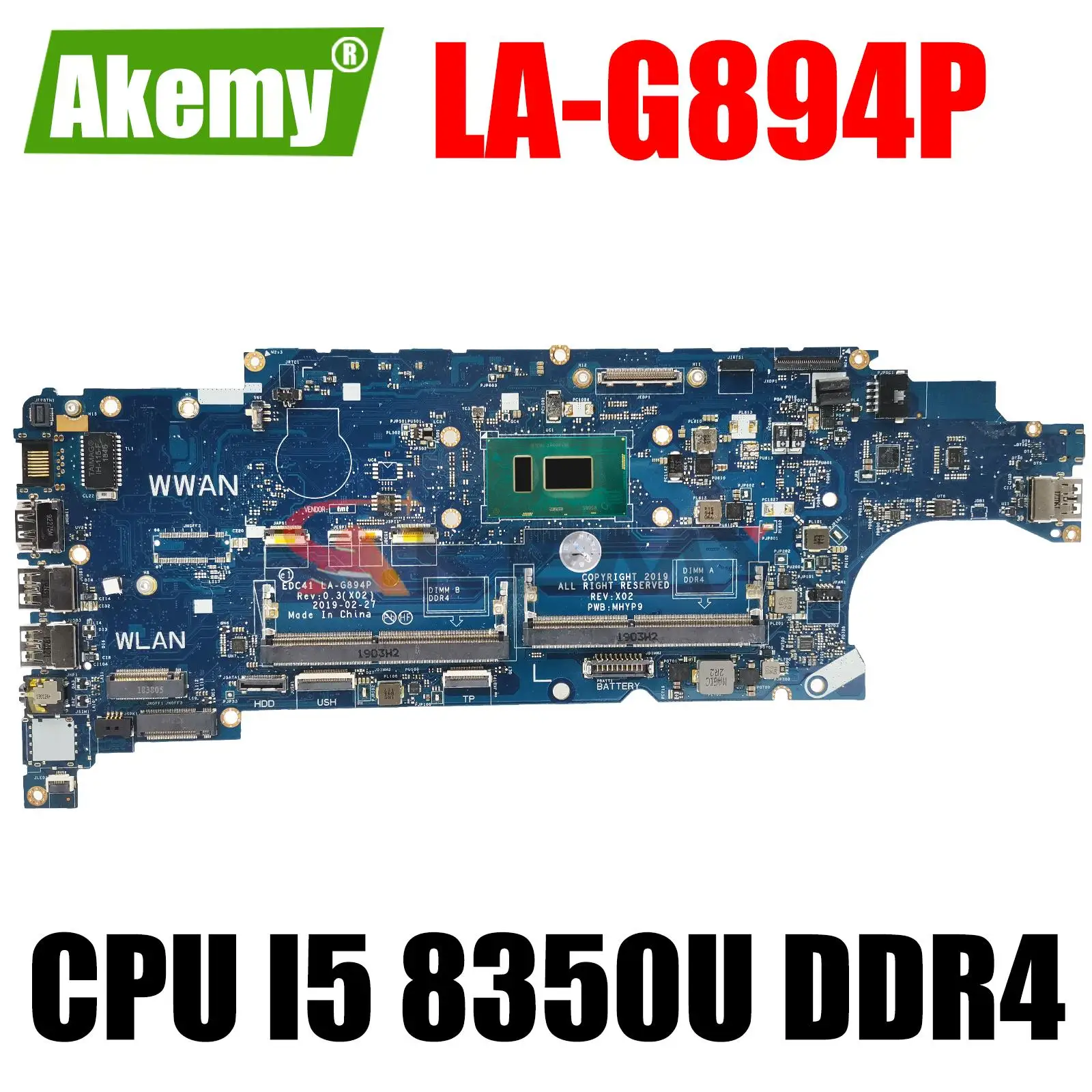 

For DELL Latitude 5400 Laptop Motherboard With I5 CPU DDR4 EDC41 LA-G894P CN-0M9MXD CN-043NHW 100% testing ok