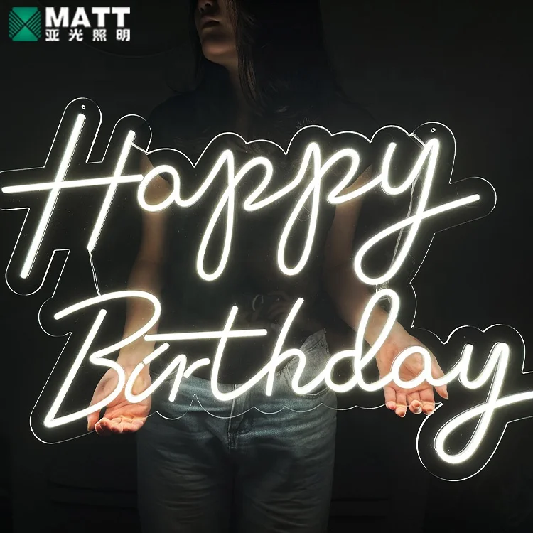 

Matt dropshipping Manufacturer LED Forty 40 Happy Birthday neon sign custom