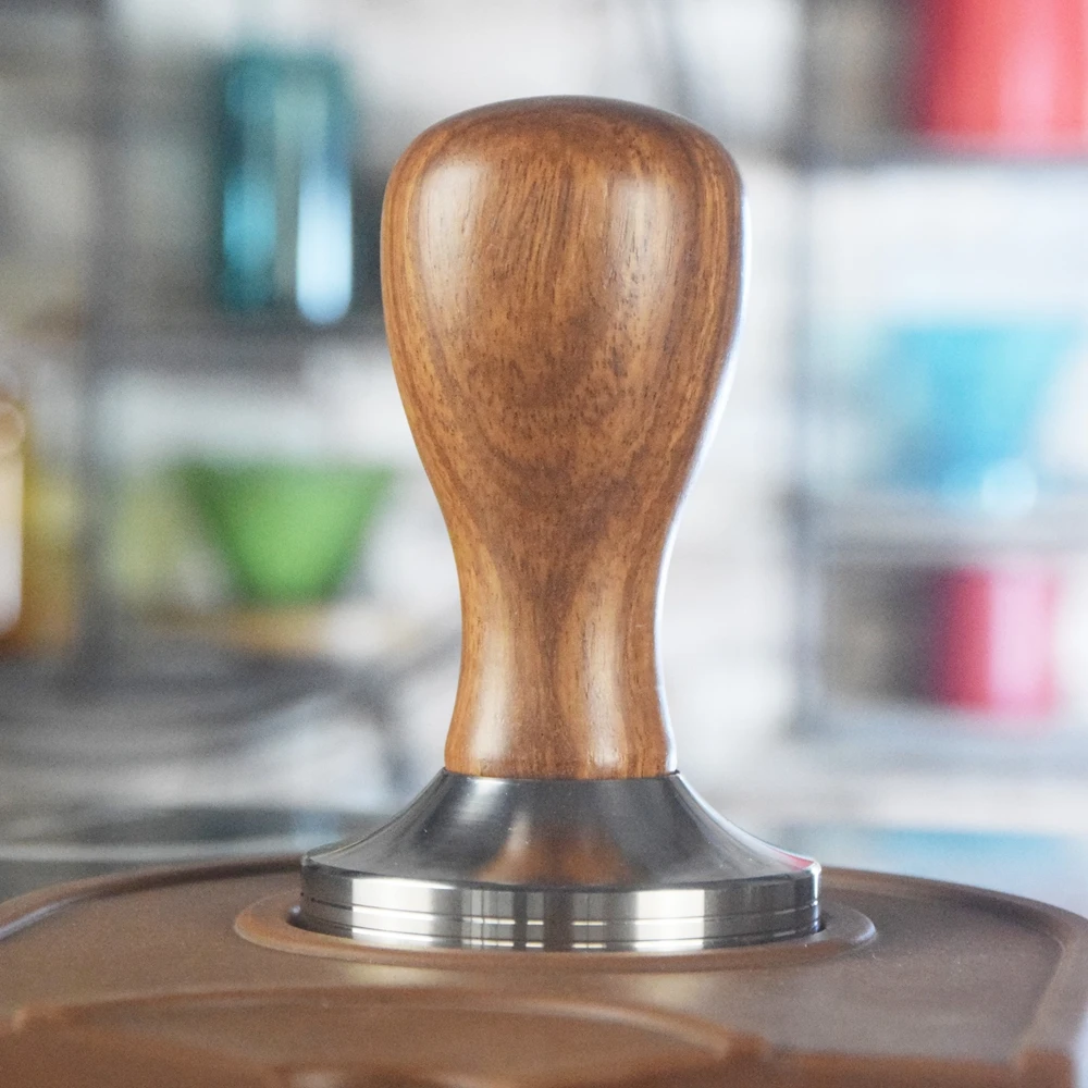 

Ecocoffee Wooden Handle espresso coffee tamper Espresso Maker Customized Kitchen Tools, Rosewood