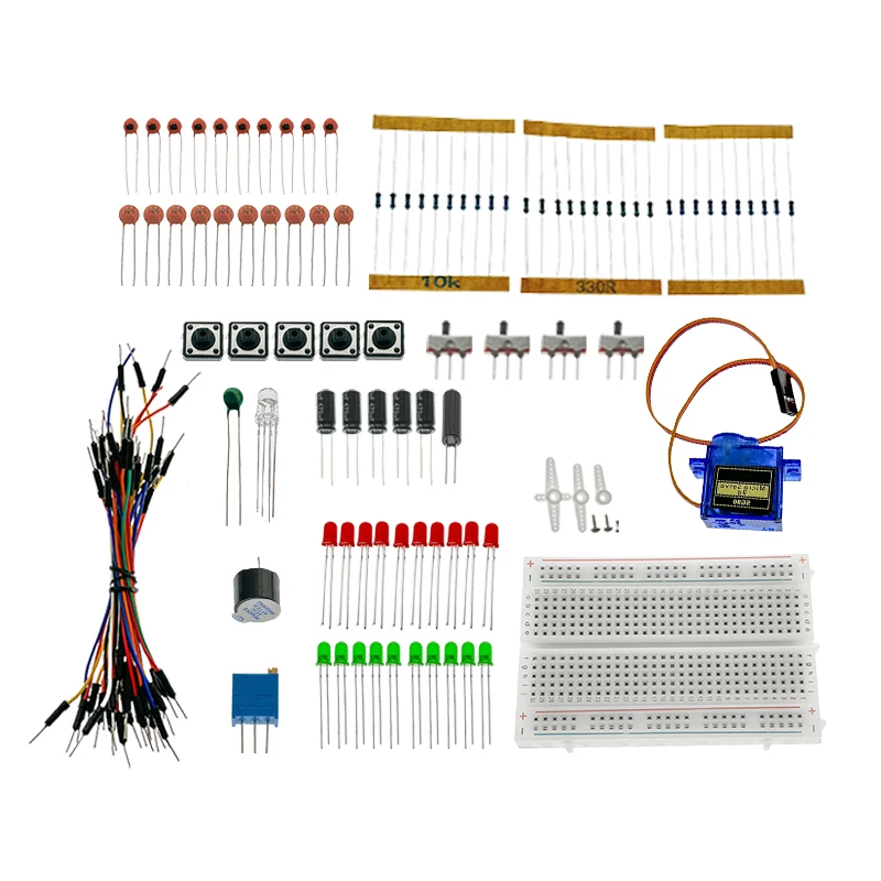 

DIY Electronic resistor assortment kit Breadboard jumper wires components electronic kit for kids Programming Learning