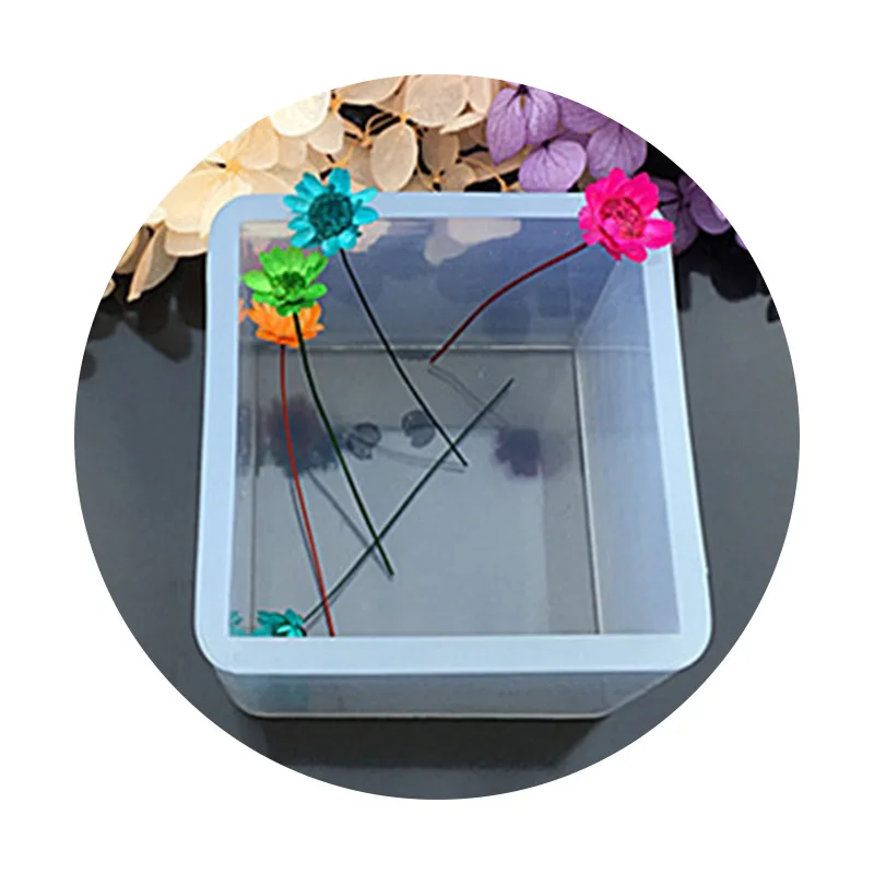 

Hot Selling Cube DIY Table Decoration Mould Shiny Silicone Mold For Resin Epoxy Craft Art Making Home Ornament Gift Present, Customized colors
