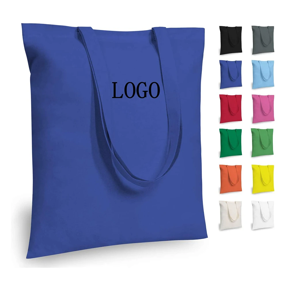 

WHOLESALE OEM LOGO Natural Canvas Tote Bags DIY Reusable Shopping Grocery Bag, Any color from our color card