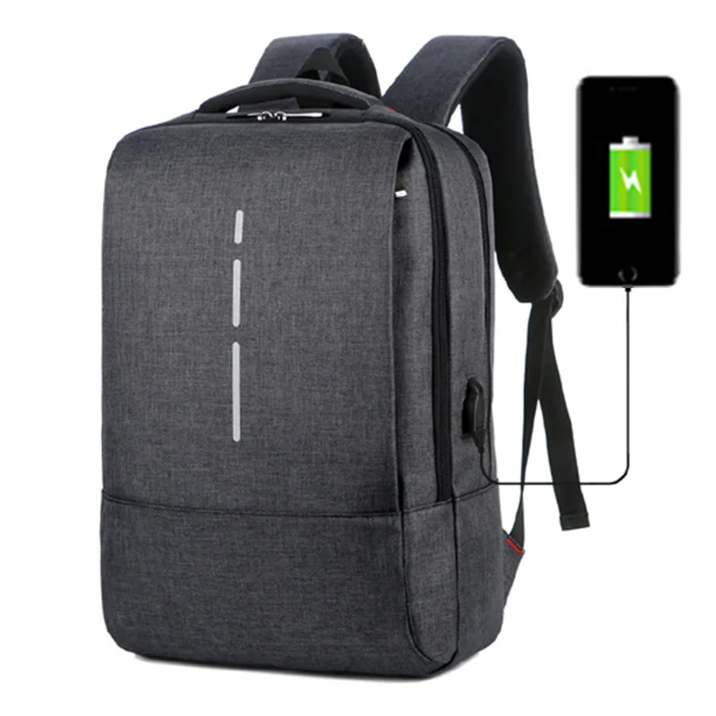 

Large Capacity smart multifunction men waterproof rucksack Laptop school sports backpacks, Gray,black
