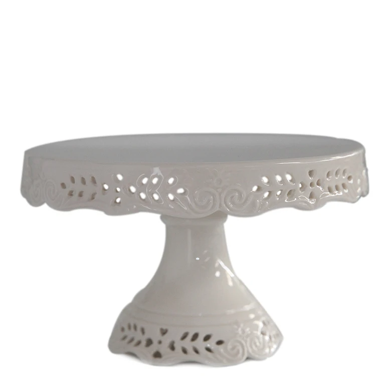 

Sell Well New Type Lace Cake Stand Handmade Dessert Table Decorations Ceramic Dessert White Cake Stand, Cream