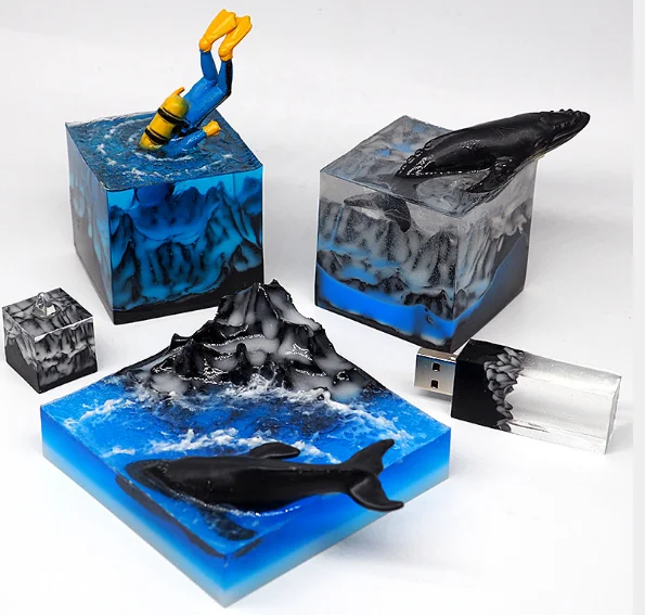 

LOVE'N LV415S 2021 new DIY handmade crystal drop stubble snow mountain silicone resin mold with mountain ocean micro landscape