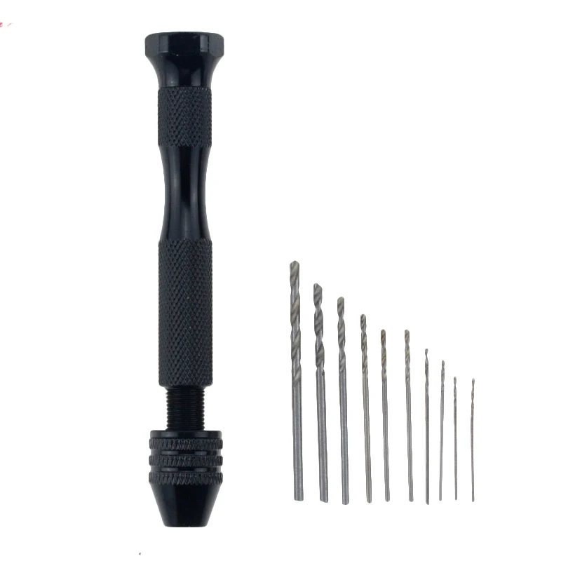 

Hand drill Jewelry Craft Hand Manual Drill Chuck Mini Hand 10PCS Twist Drill Bit