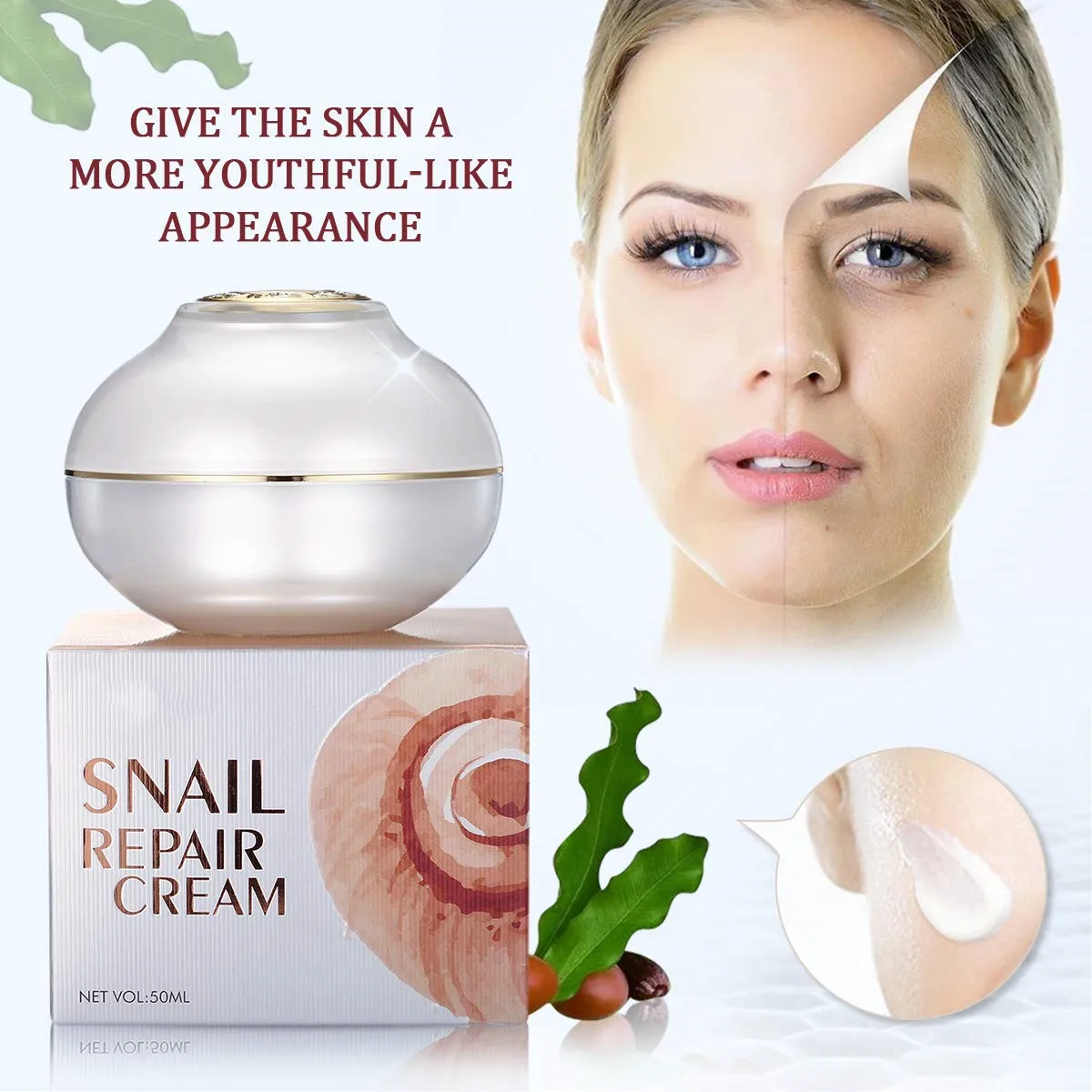 100% Natural Snail Extract Anti-aging Korea Snail Repair Cream - Buy ...