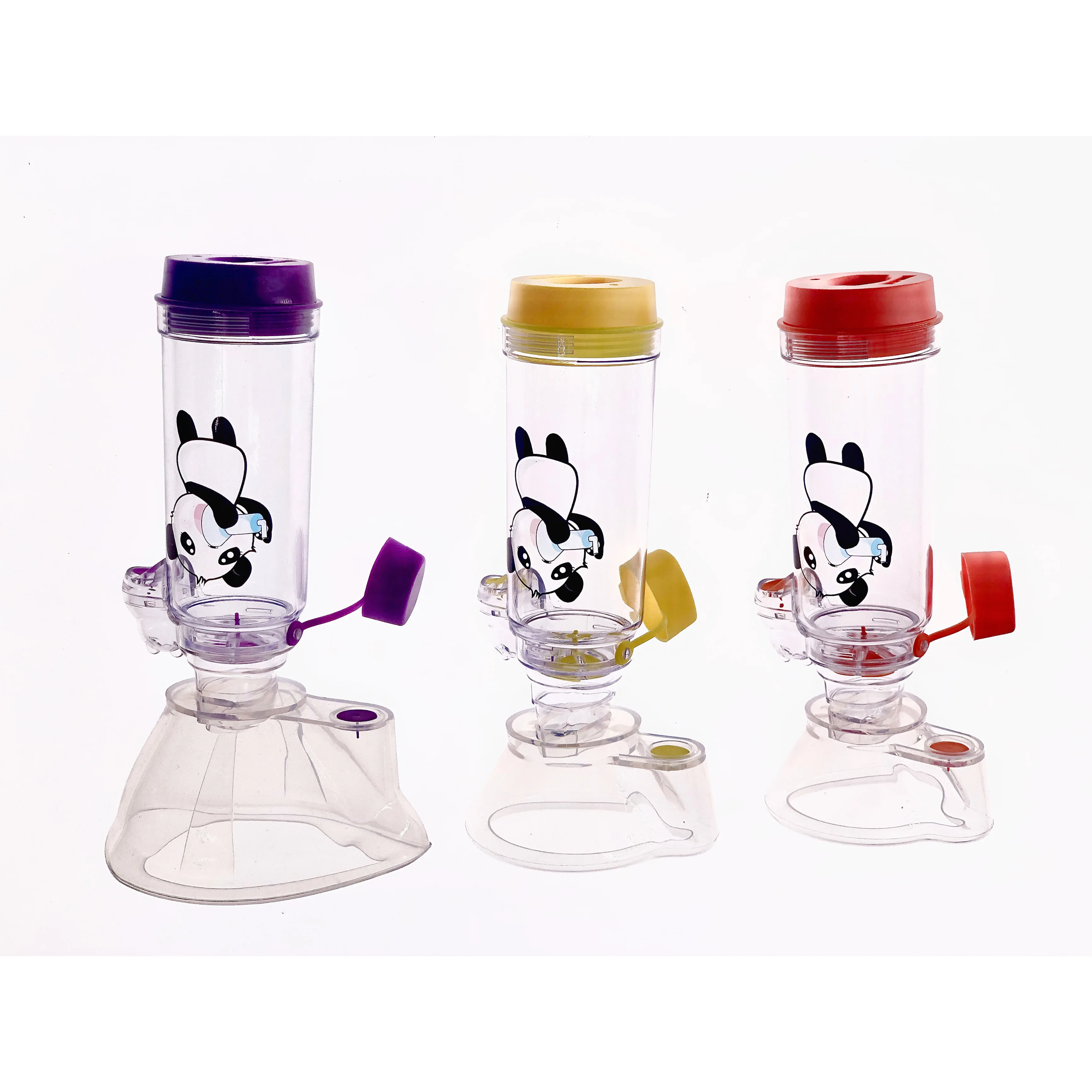 
Greatcare Medical child adult cartoon logo aero chamber Respiratory Care asthma treatment with silicone mask 