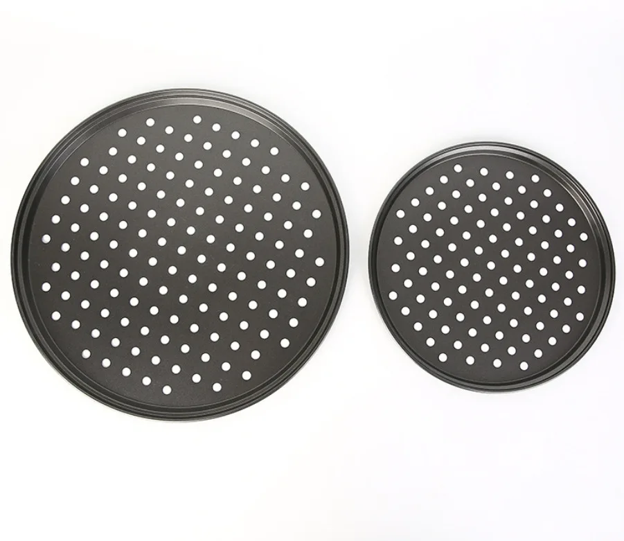 

High quality non stick pizza pans Baking Utensils Versatile Kitchen Cookware Perforated Pizza Pan, Black