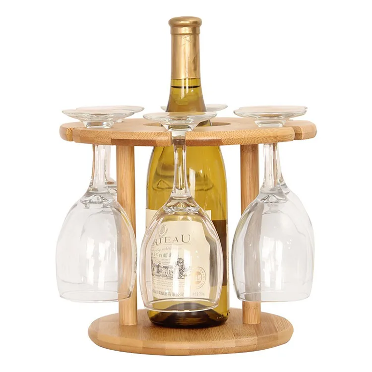 

Home Office Restaurant Decoration Bamboo Red Wine Goblet Storage Shelf Wine Glass Drying Rack