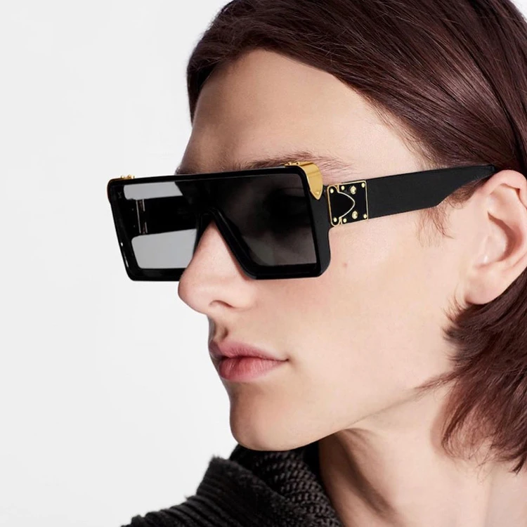 

Fashion Custom Logo Black Oversize Vintage PC Big Frame UV400 Square Oversized Sunglasses For Men