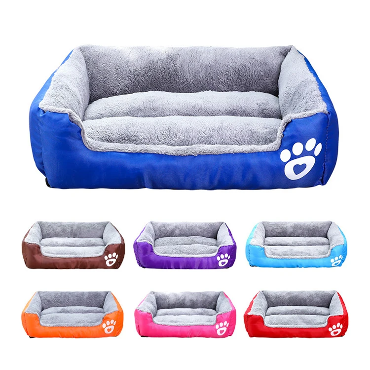 

Wholesale New Style Candy Color Rectangle Pet Beds Soft Cheap Dog Bed, Multicolor