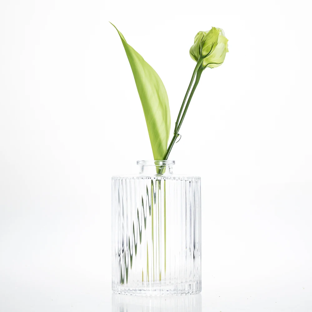 

Empty dried flower home decoration vase wholesale glass tabletop clear vase bottle, Clear transparent