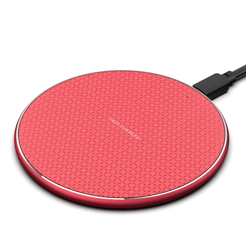 

Amazon top seller 2021 Fast Charge Pad K8 10W Qi Metal Alloy Wireless Charger Portable Charger