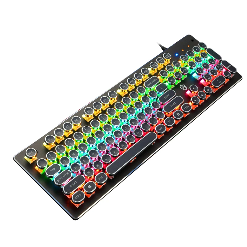 

Steampunk HJK920 Wired Cyan Axis 104 Keys Mechanical Gaming Keyboard Suport Keyboard Backlighting For Laptop And PC Keyboard