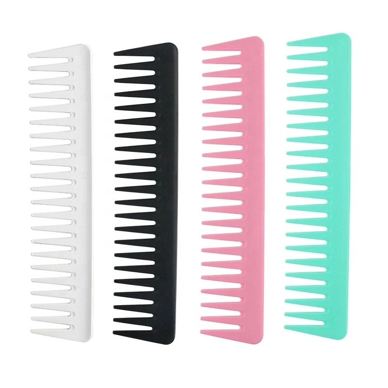 

Amazon Hot Sale Wide Tooth Comb With Logo Custom Plastic Wide Tooth Comb, Customized color