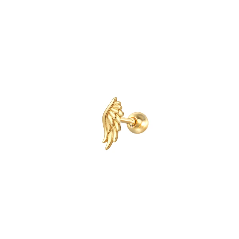 

ROXI 2021 New 925 silver gold plated fashion fine small feather wing stud earrings for girls