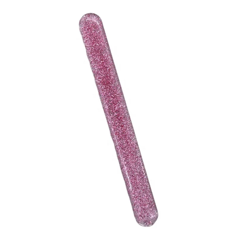 

Factory wholesale nano glass nail file 120mm pink glitter, Transparency