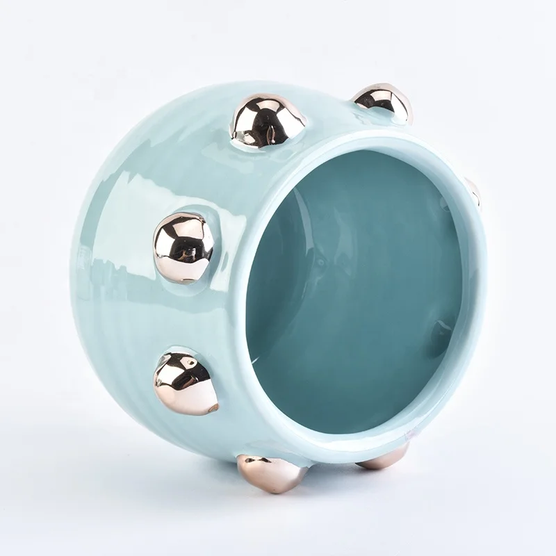 Handmade painting ceramic candle containers bowl votive scented candle holders party decoration wholesale