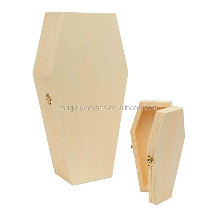 Mini Halloween Wooden Coffin Box Cheap Unfinished Wood Coffin Ring Box ...