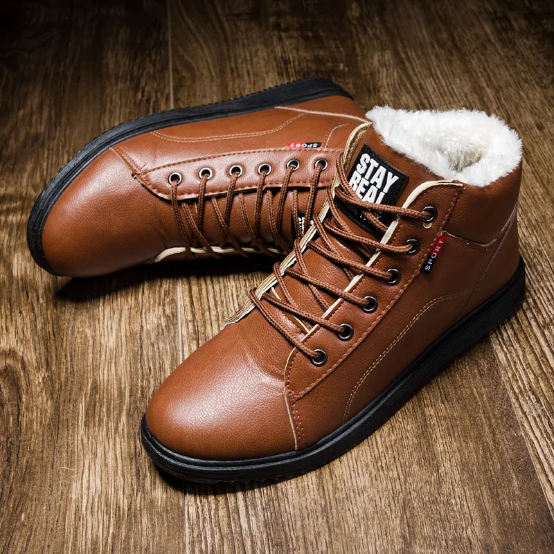 

Wholesale Men Winter Sport Shoes Winter Slipper Leather Shoes Winter