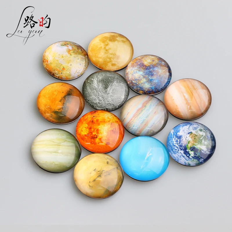 

Personalized Marbled Rubber Refrigerator Magnets Planet Series Round Glass Round Fridge Magnet