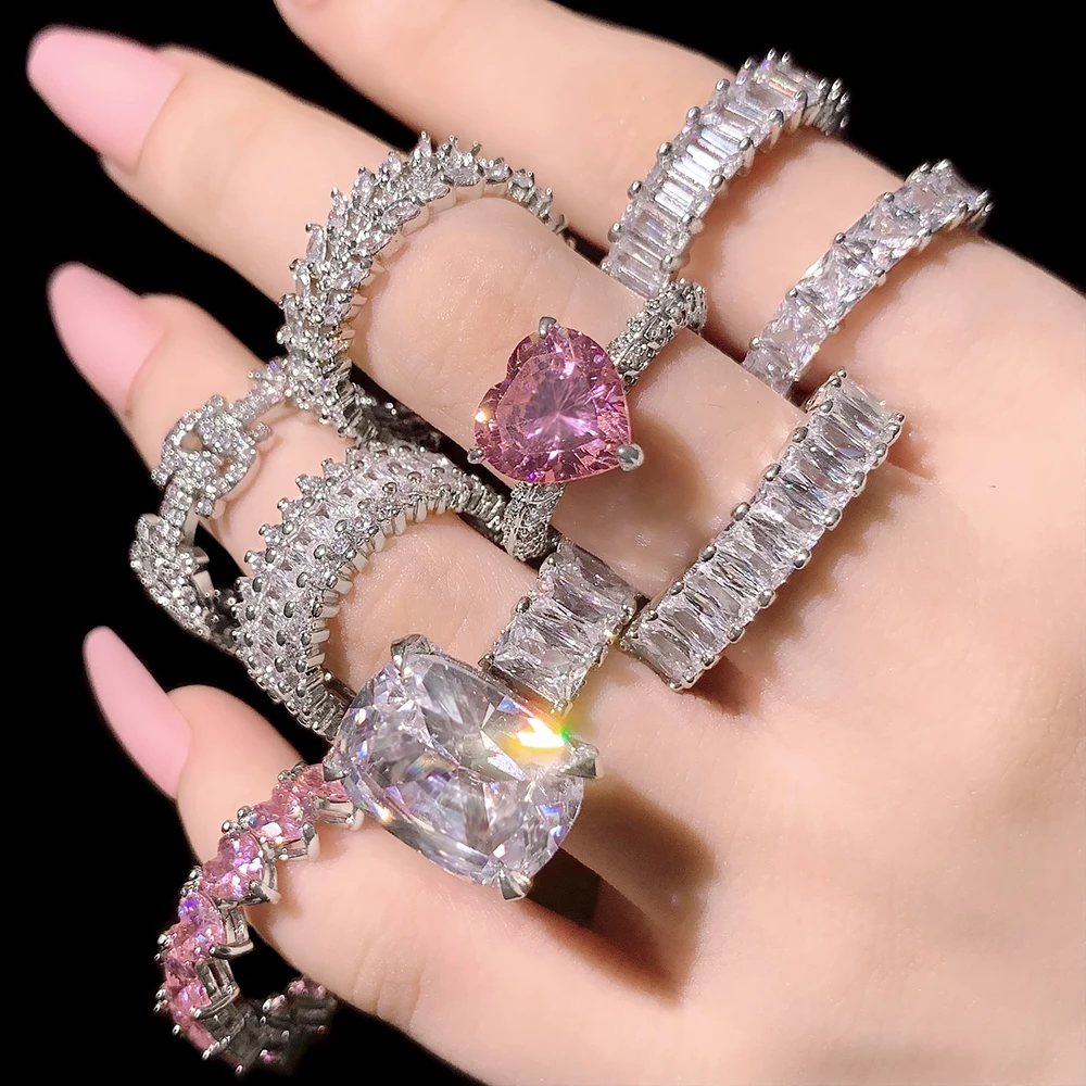 

stainless steel cubic zirconia diamond crystal chunky stone sterling silver pigeon ring