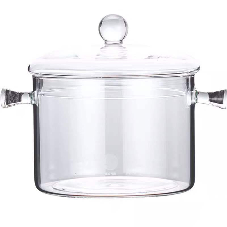 

High borosilicate transparent heat-resistant glass cooking pot