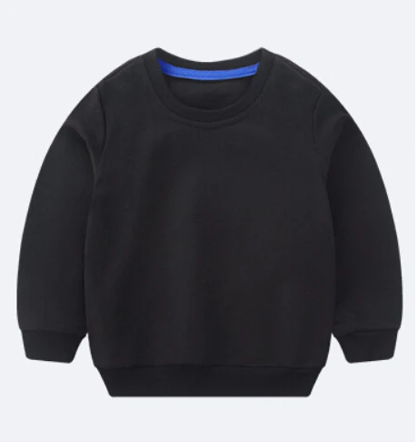 

Wholesale Children's O-Neck Pullover custom print black Sweatshirts