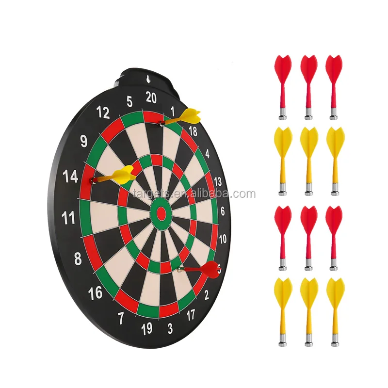 

Reversible Magnetic Dart Board Double Sided Set for Kids Includes 16" Dartboard & 12 Darts and Kids Age 4, Muti color