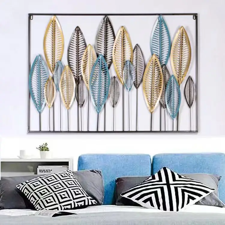 101*71cm Perfect Gifts Wall Hanging Iron Leaf Decor Indoor Art 3D Metal Leaves Wall Decoration for Living Room