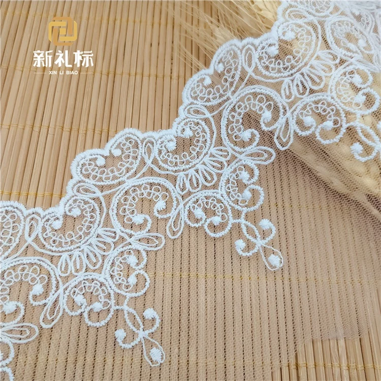 

High quality new design cotton wedding lace fabrics/soluble lace trimming/Crochet Cotton cord embroidered Lace