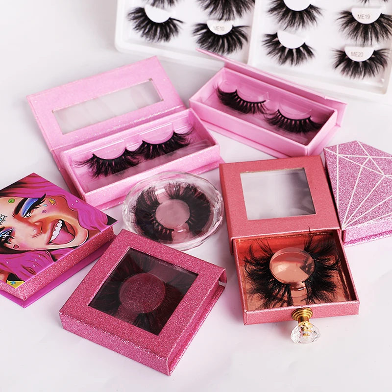 

2020 New Private label 100% 5d 3d 25mm natural mink eyelashes with packing box mink eyelashes custom