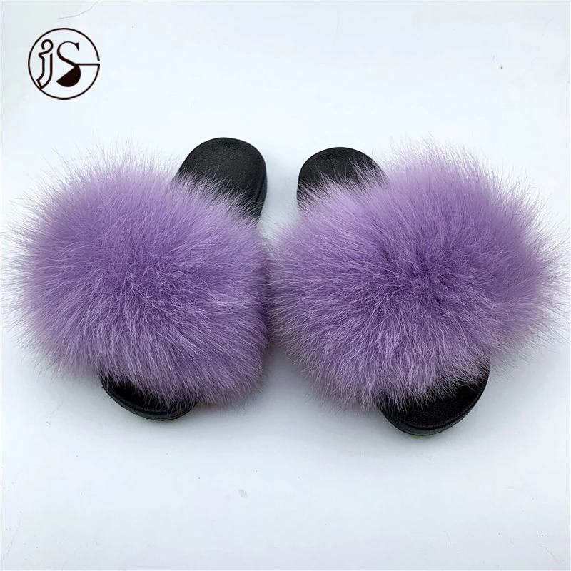 

Real fox fur slippers Colorful fur slippers custom soft warm women slippers sleeper, Picture