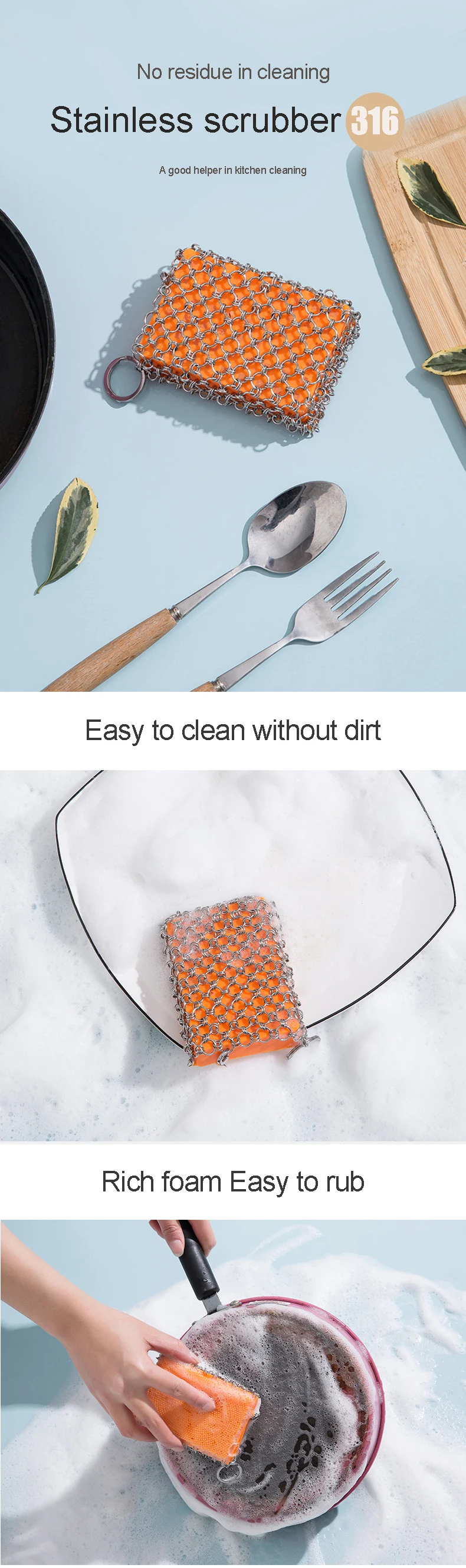 316 Stainless Steel Cast Iron Cleaner Chainmail Scrubber For Restaurants Kitchen Cleaning Buy 9780