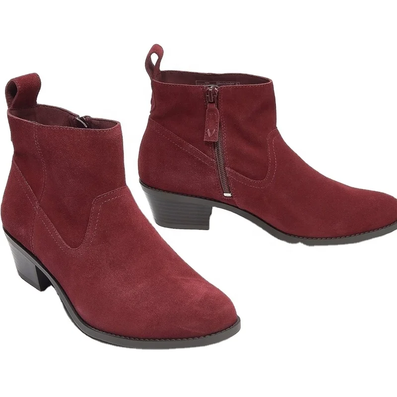 

New fashion winter whole color women ladies suede solid color ankle boots for women warm midi heel boots, 6 colors